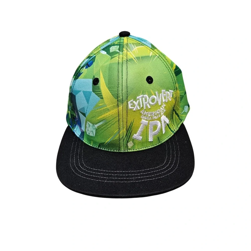 Left Hand Brewing Extrovert IPA Hat Unisex OSFM Green Black Flat Brim Snapback
